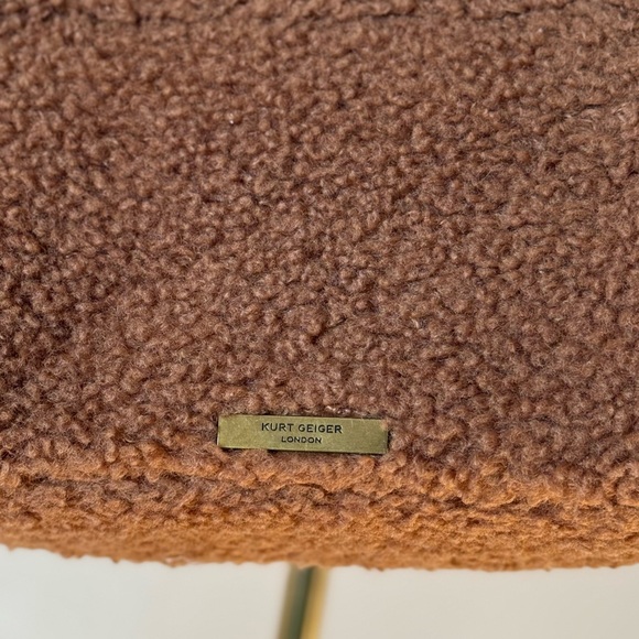 Kurt Geiger Kensington Faux Fur Plush Crossbody Bag Brown Camel - Picture 8 of 8